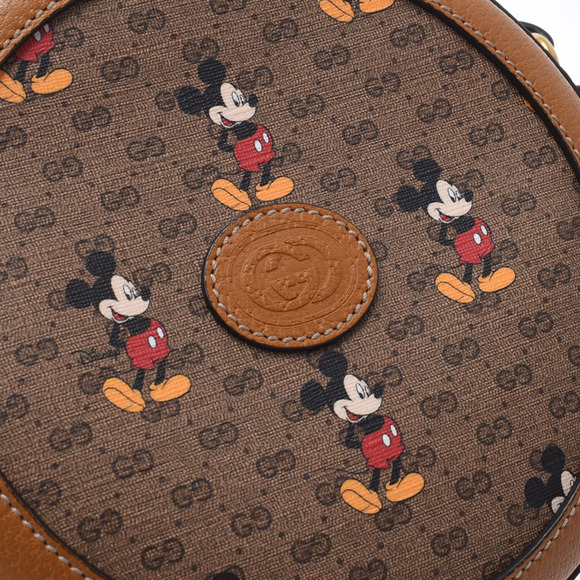 Gucci Mickey Mouse Round Brown Calfskin Shoulder Bag - Picture 8 of 9